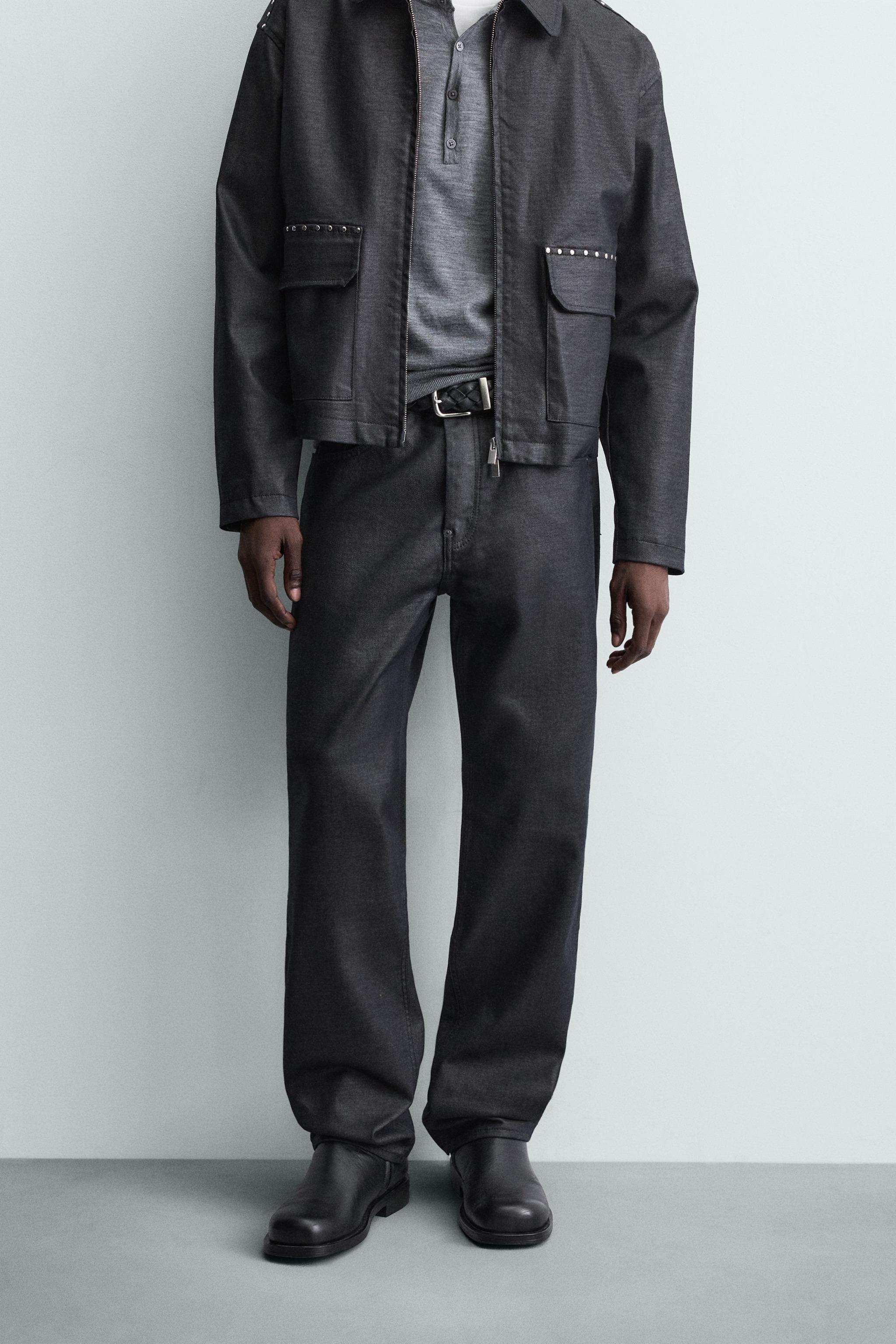 WAXED FINISH STRAIGHT FIT JEANS